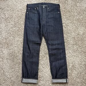 LVC Levi’s Vintage Clothing Big E 1947 501XX Raw Selvedge Denim Jeans Size 34x33